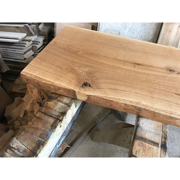 Baumscheibe, Waschtisch, Tischplatte, unbesäumt/gerade, Eiche, Baumkante 110x35x4,5cm geölt